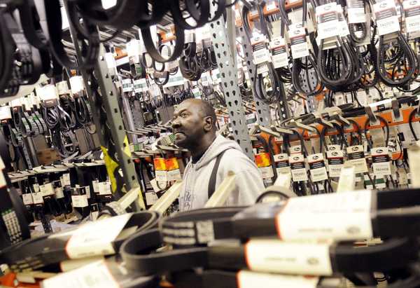 Jackson looks for a part at Butler Auto Supply on Wednesday afternoon. Jackson, a recovering addict, has had the job for almost a year. Jackson was able to secure a job through River Edge Behavioral Health Center’s Supported Employment program. 